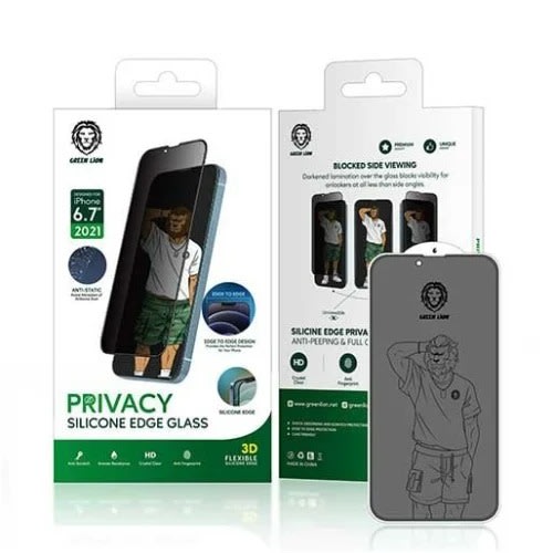 Silicone Privacy Glass Screen Protector For iPhone 14 Pro