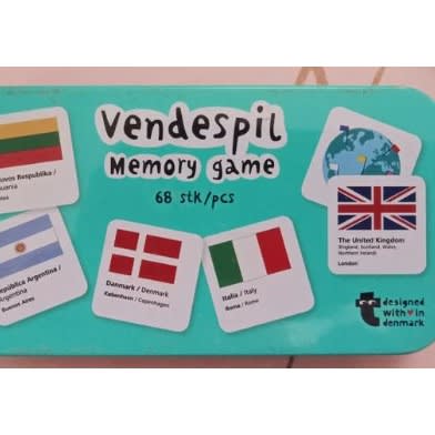 Vendespil Memory Game - Matching Country Flags 68cards