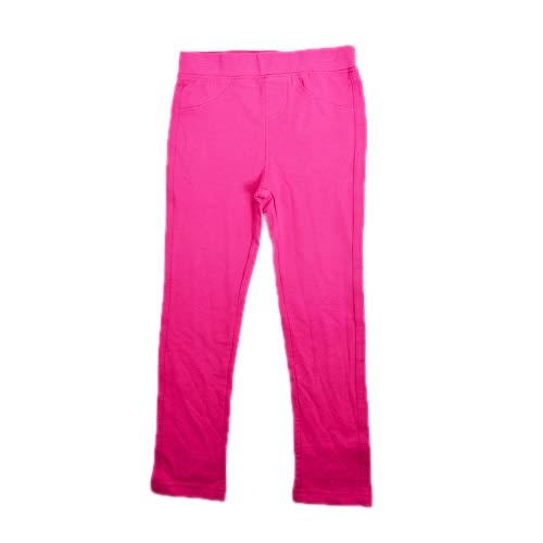 Girls Solid French Terry Jeggings- Pink
