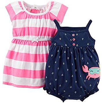 Baby Girls 2 Piece Dress & Romper - Multicolour