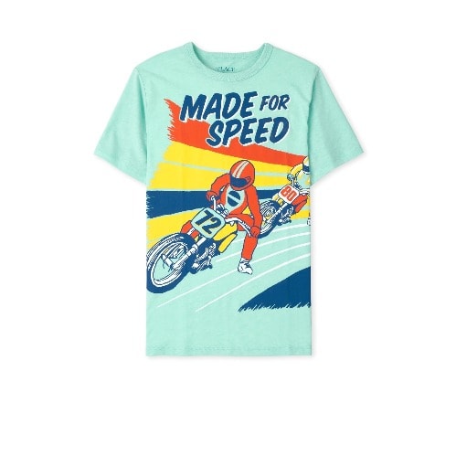 Boys Made For Speed Graphic Tshirt - Aqua