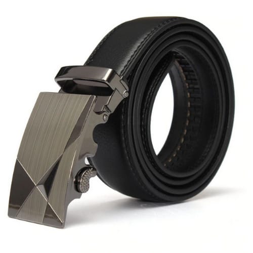 Men's Automatic Leather Belt - Black