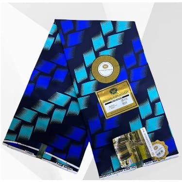Non-bleeding Ankara - 6yards Blue And Teal Green