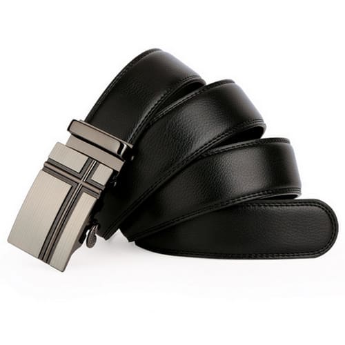 Men's Automatic Leather Belt - Black