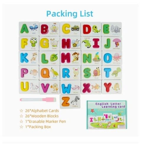 English Letters Learning Alphabet Cards