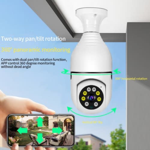E27 Bulb Lamp Camera 1080P WIFI PTZ Auto Tracking IP Camera