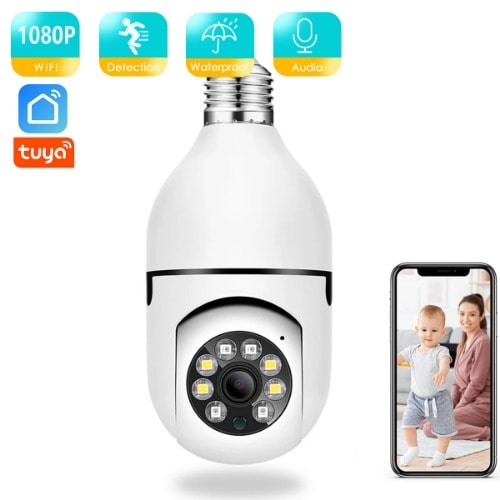 E27 Bulb Lamp Camera 1080P WIFI PTZ Auto Tracking IP Camera