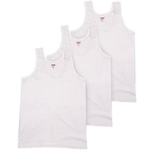 Vest For Girls- White - 3 In 1 Pack