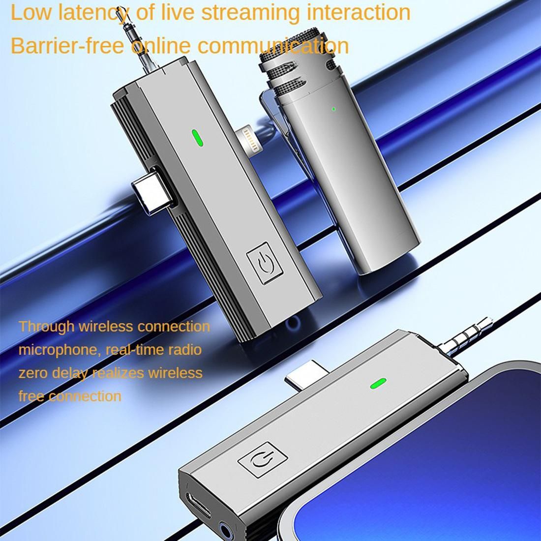 3-in-1 Receiver Wireless Lavalier Microphones for iPhone Android