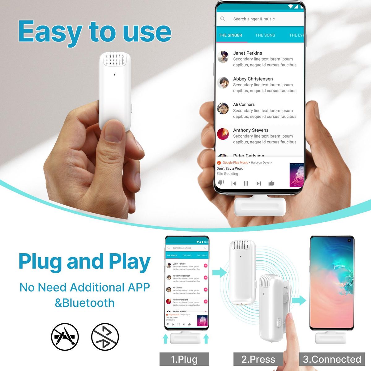 Ulanzi J12 Wireless Microphone System with 1 Receiver & 2 Microphones 20M Transmission Range Built-in Battery with Charging Case Type-C Plug Replacement for Android Phones Live Streaming Interview Vlog