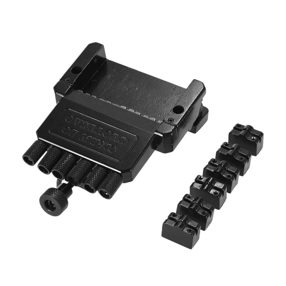 6-string Electric Guitar Tremolo Tailpiece Bridge System for Headless Guitar Part Black