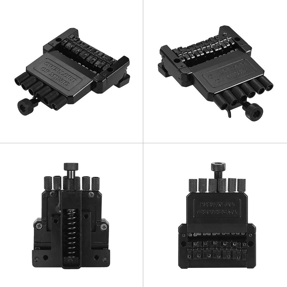 6-string Electric Guitar Tremolo Tailpiece Bridge System for Headless Guitar Part Black