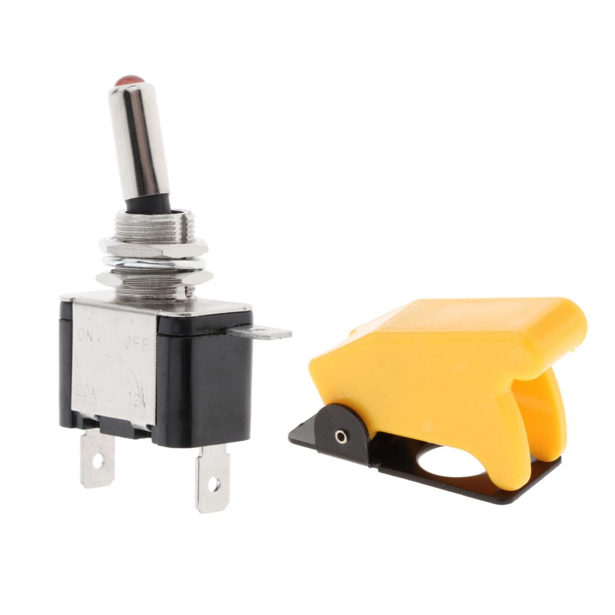 LED Light Rocker Toggle Switch With Cover  Dpdt Yellow