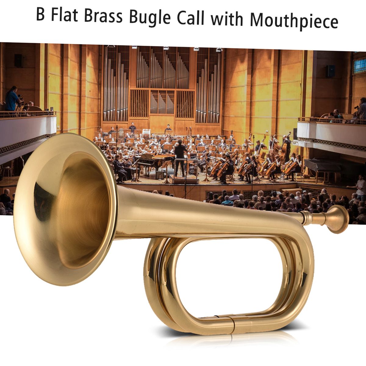 B Flat Bugle Call Trumpet Brass Cavalry Horn With