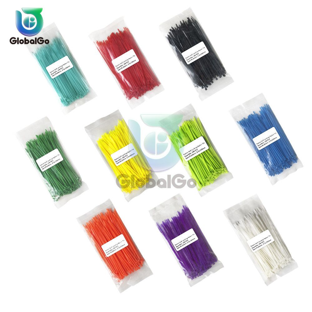 100pcsLot 150mm Self Locking Nylon Cable 13 Color Plastic