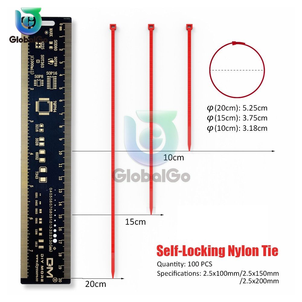 100pcsLot 150mm Self Locking Nylon Cable 13 Color Plastic