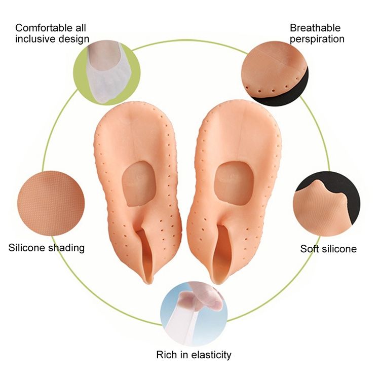 Silicone Sailboat Socks Foot Heel Anti-cracking Sleeve Anti-drying Beach Home Socks, Size:L(39-41)(Skin Color)