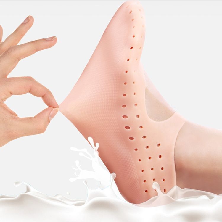 Silicone Sailboat Socks Foot Heel Anti-cracking Sleeve Anti-drying Beach Home Socks, Size:L(39-41)(Skin Color)