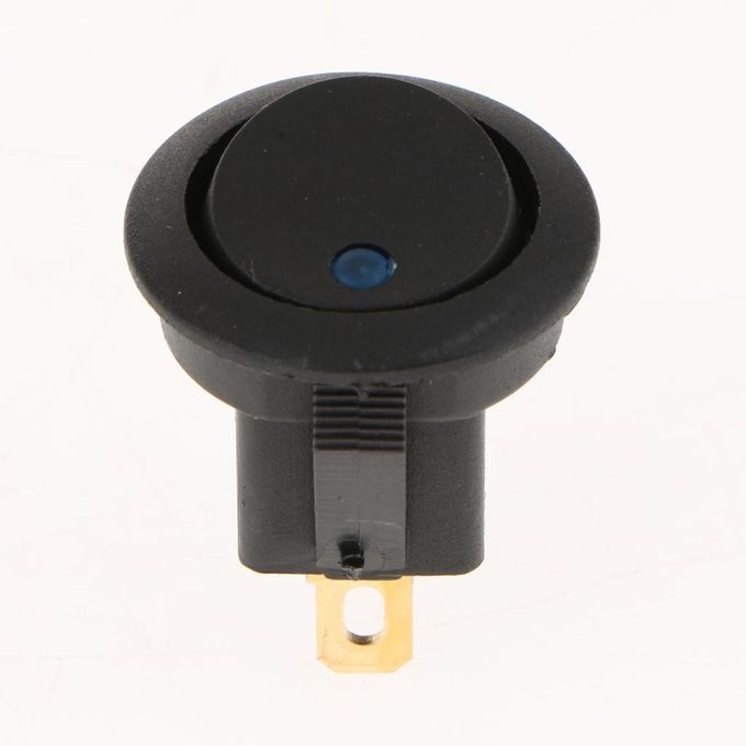 5 Pieces 12V 16A 3-PIN Dot Led Round Rocker Toggle Switch Blue Light