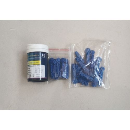 B1n Single Glucose Sugar Level Test Strip 10 Strips+14 Needle - Opened
