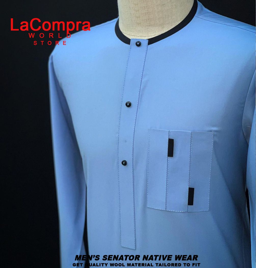 Men's Senator Native Wear (Light Blue With Black Details/ Long Sleeve)