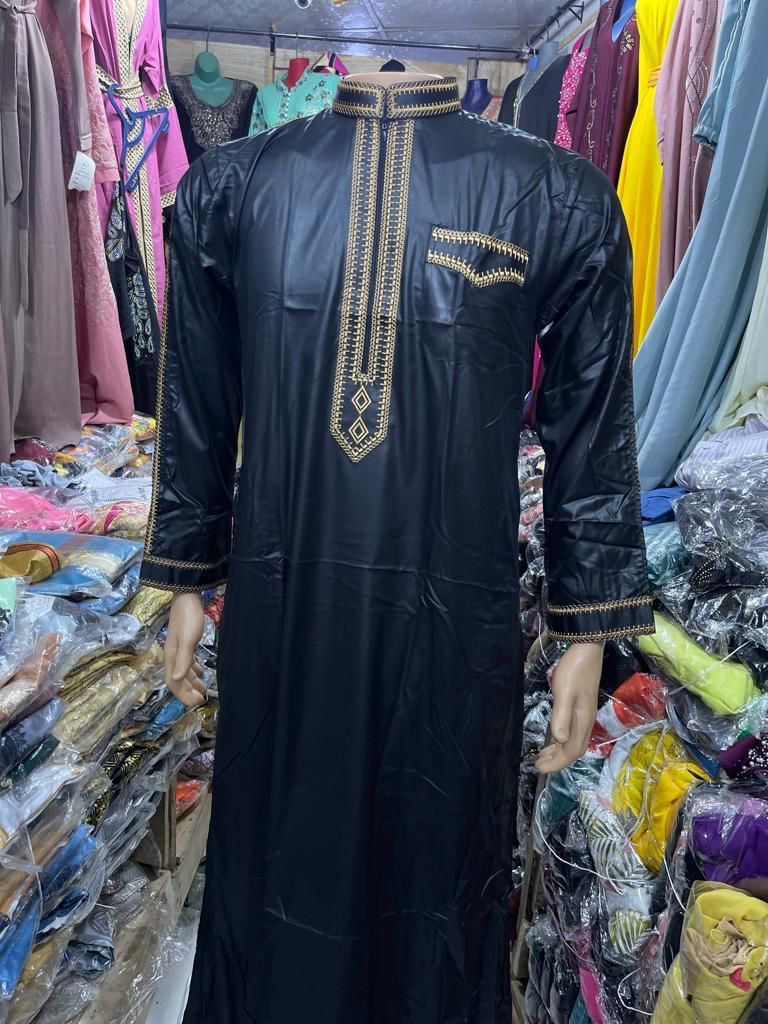 Black Long Sleeve- Jalabiya- Unisex Kaftan- Jalabia