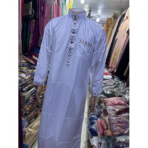 White Jalabiya -Muslim Wears- Long Sleeve Unisex Jalabiya