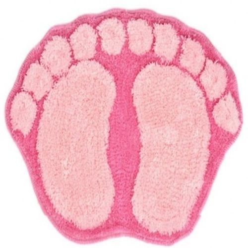 Feet Shaped Foot Mat For Bathroom/Toilet - Pink