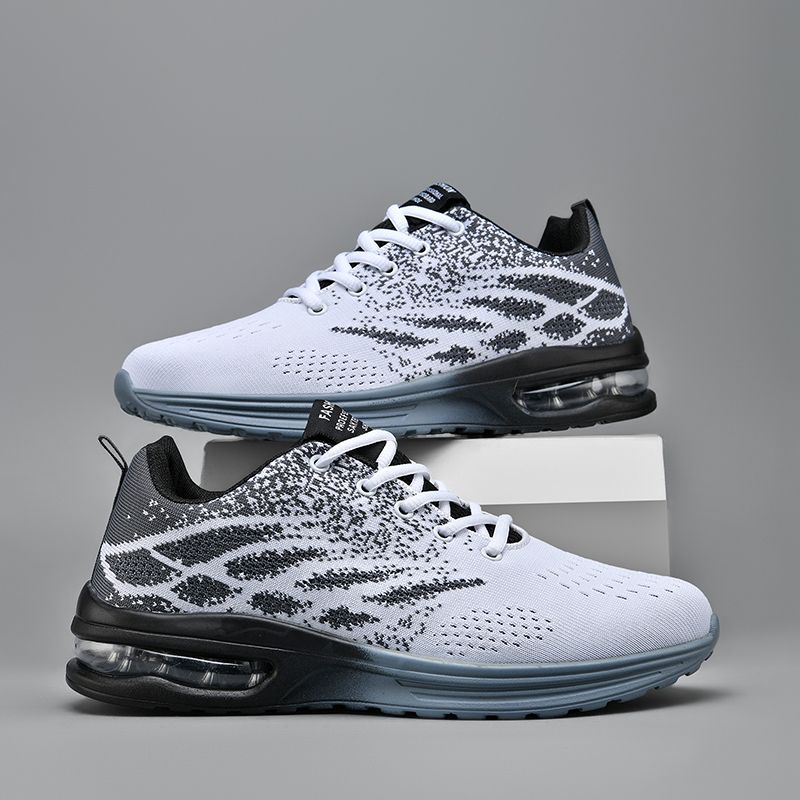 Men's New Trend Fashion Sneakers Running Shoes - Black And White