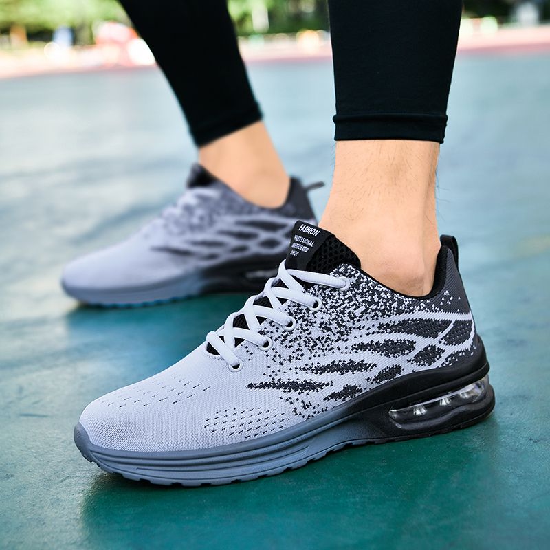 Men's New Trend Fashion Sneakers Running Shoes - Black And White