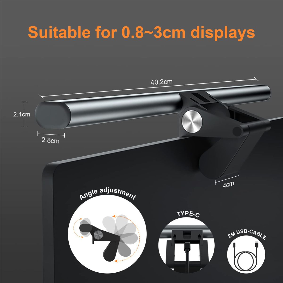 Computer Monitor Light Bar Touch Screen Computer Lamp Eyes Protection PC Computer Monitor Light Bar Without 1080P Webcam