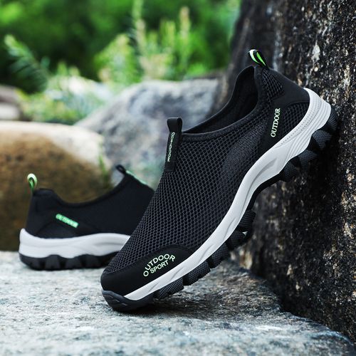 Men's Mesh Breathable Casual Upstream Shoes Sneakers-Black