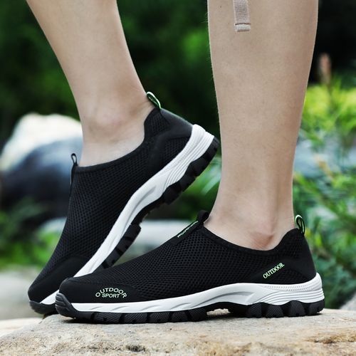 Men's Mesh Breathable Casual Upstream Shoes Sneakers-Black