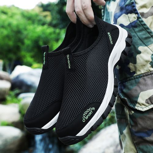 Men's Mesh Breathable Casual Upstream Shoes Sneakers-Black
