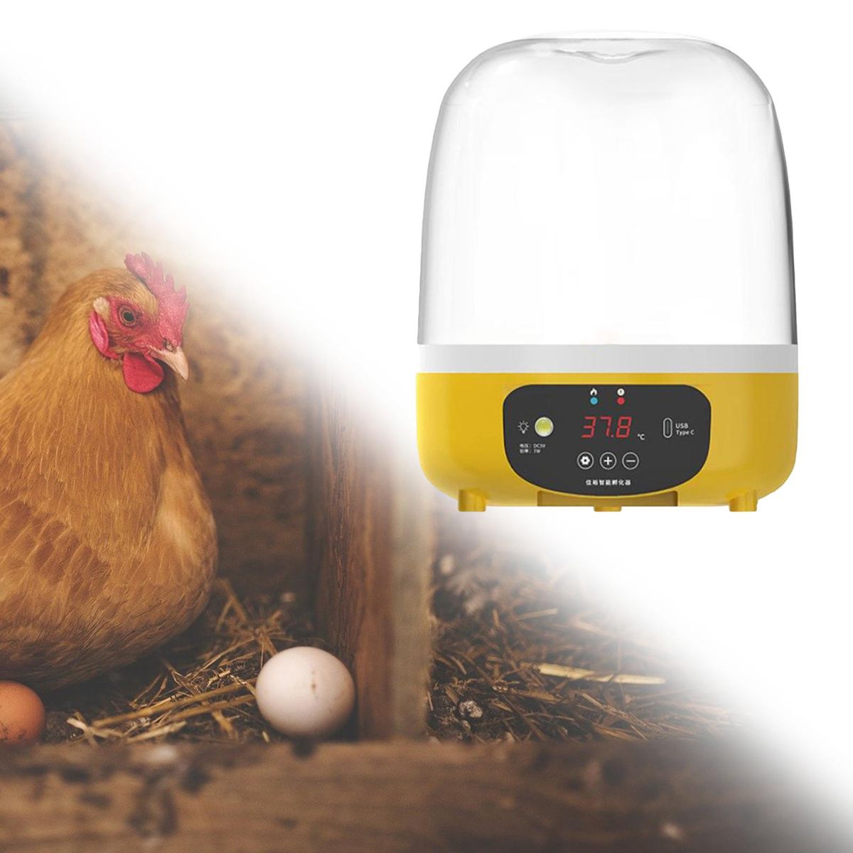Digital Automatic Egg Incubator LED Light Poultry Hatcher For Hatching