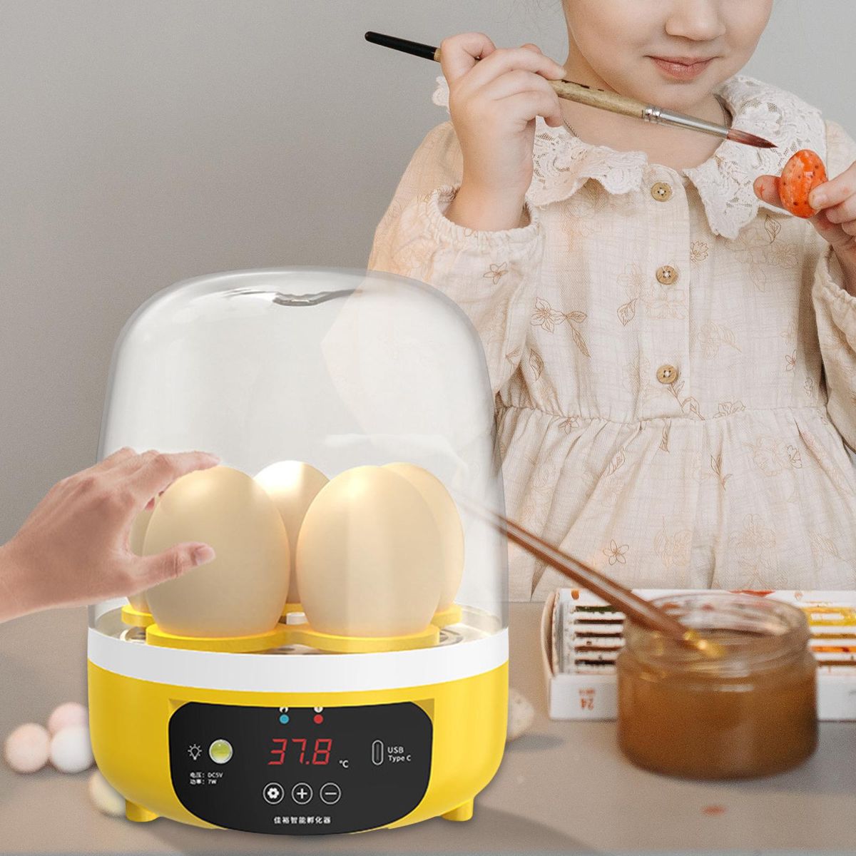 Digital Automatic Egg Incubator LED Light Poultry Hatcher For Hatching