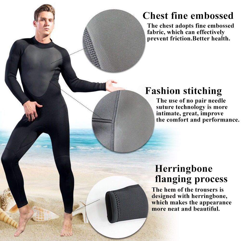 One-piece  3mm Men Full Body Outdoor Warm Deep Diving Swimming Suit Surf Snorkel Scubas Wetsuit