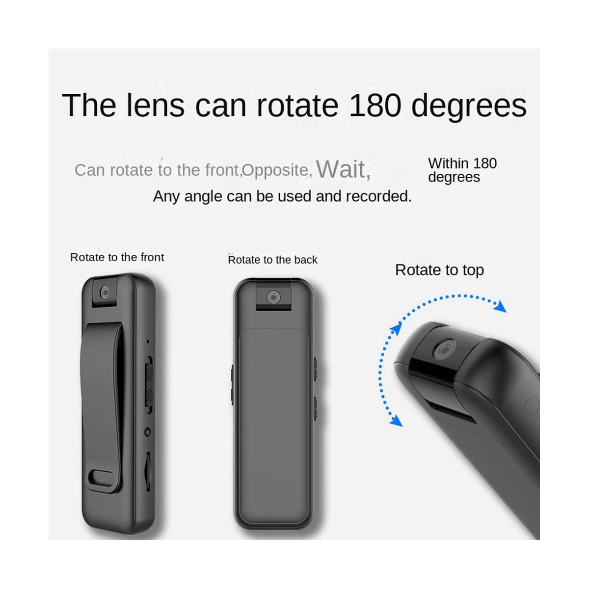 1080P HD Mini Camera Small Invisible 180° Sports Camera Outdoor Camera Body Worn Camera,Night Vision Version