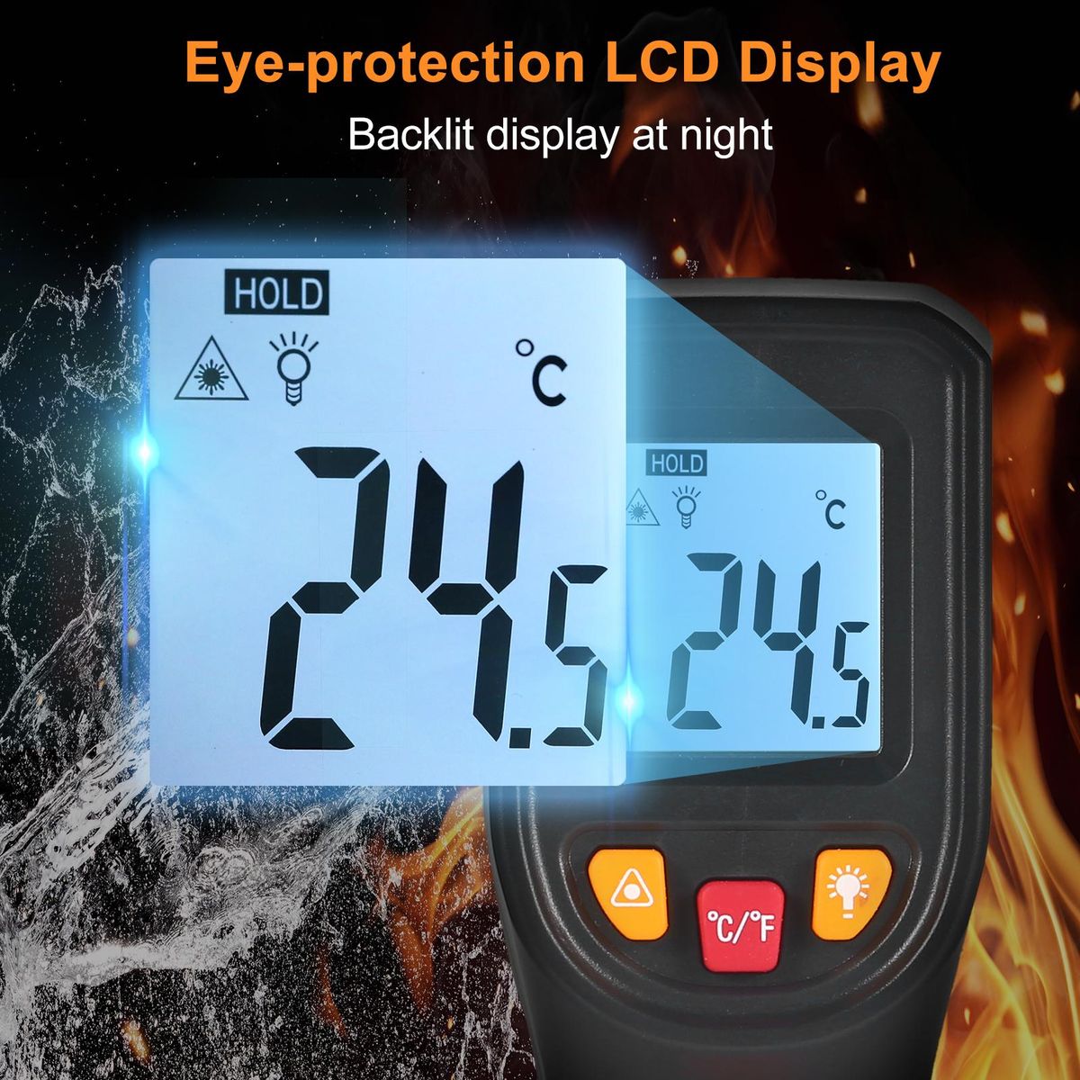 NJTY Infrared Thermometer Non-Contact Digital Temperature Gun -50°C~400°C (-58°F~752°F) IR Thermometer for Industrial, Kitchen Cooking, Automotive, Not for Human Body Temp