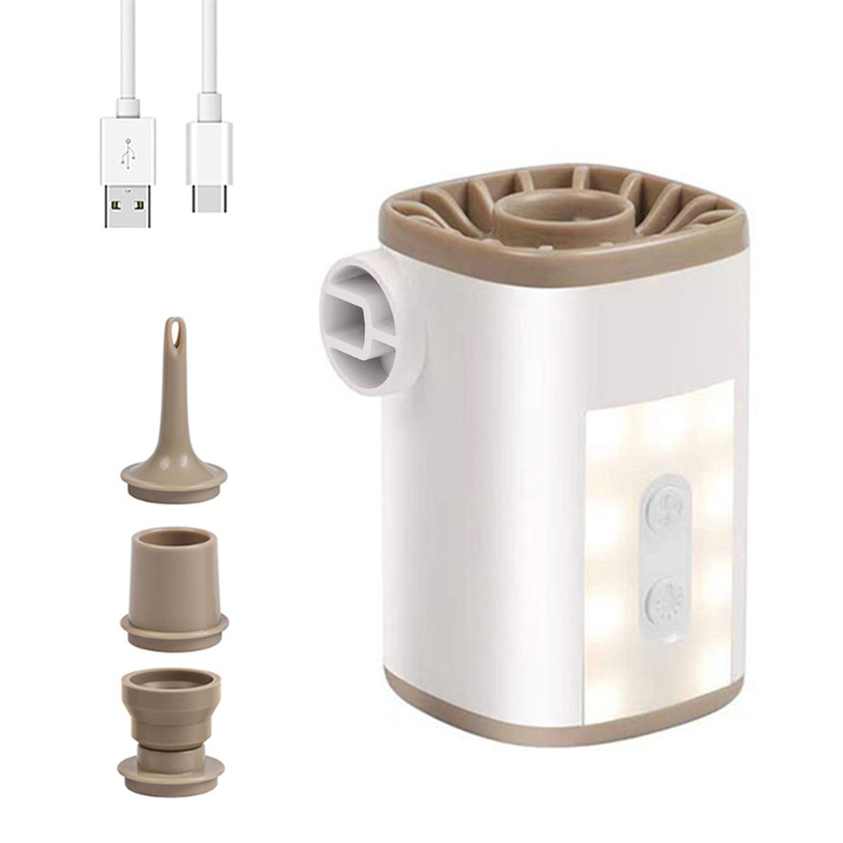 Portable Wireless Electric Air Pump With Light 3600mAh USB