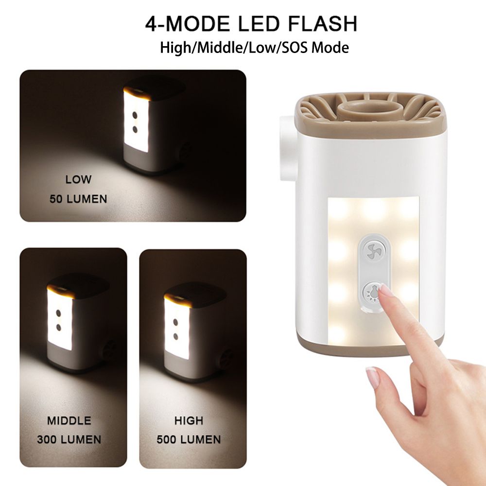 Portable Wireless Electric Air Pump With Light 3600mAh USB