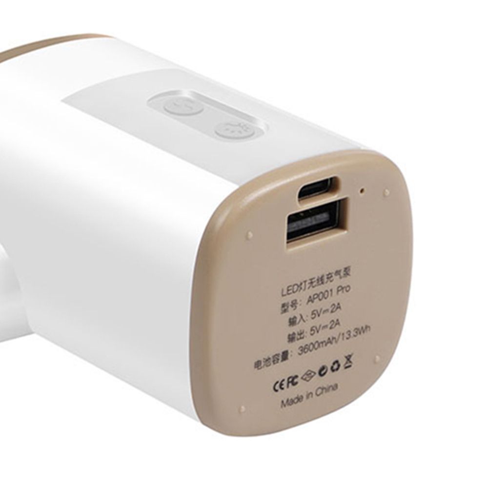 Portable Wireless Electric Air Pump With Light 3600mAh USB