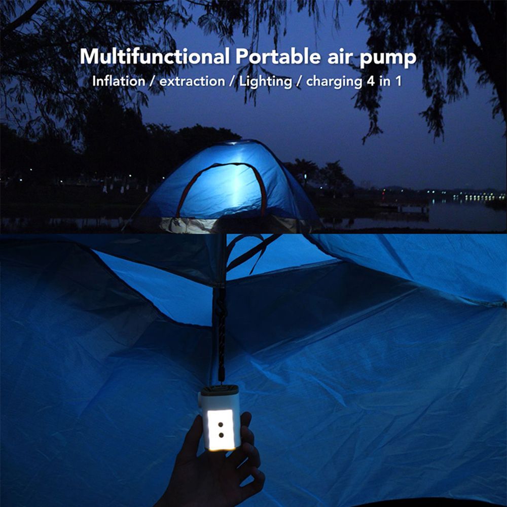 Portable Wireless Electric Air Pump With Light 3600mAh USB