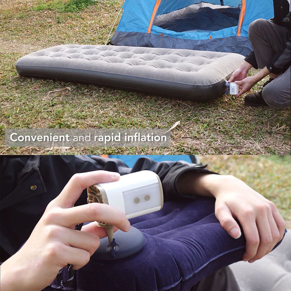Portable Wireless Electric Air Pump With Light 3600mAh USB