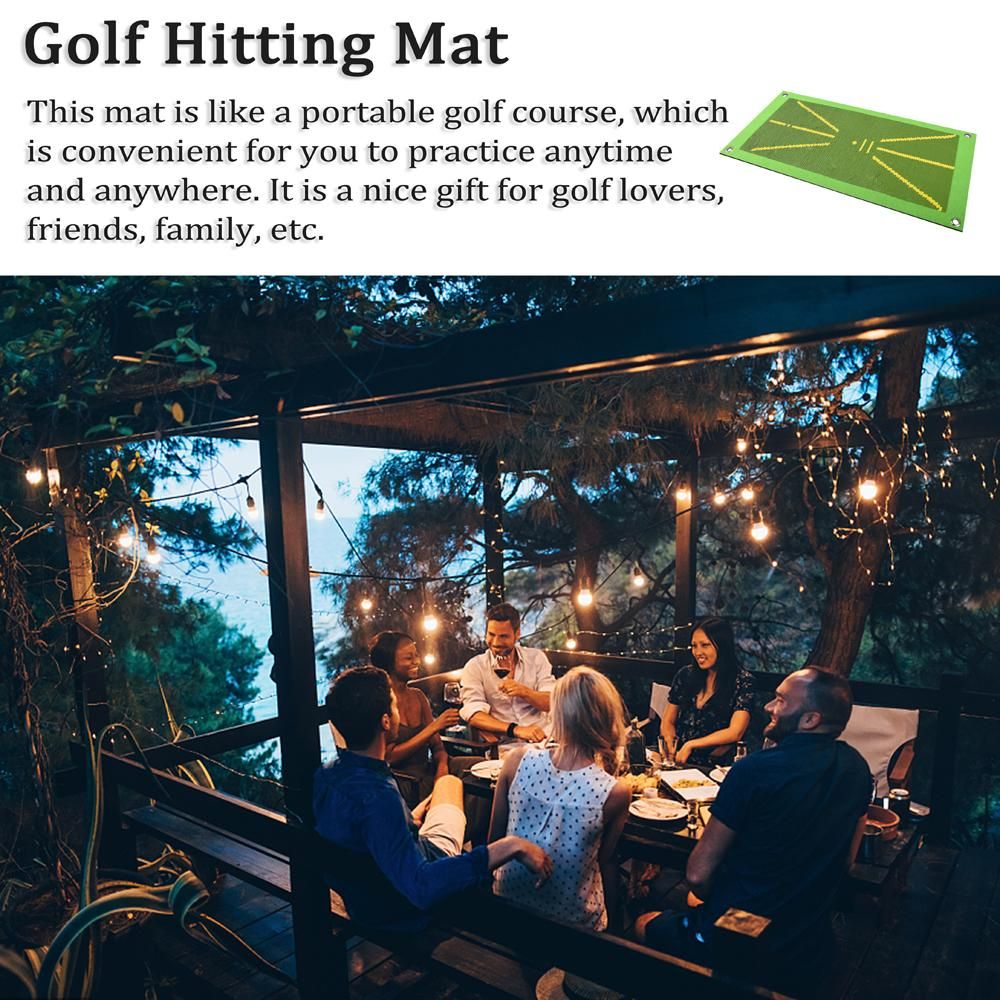 Golf Hitting Mat for Swing Detection Batting Portable Golf Practice Training Aids Rug for Home Office Indoor/Outdoor