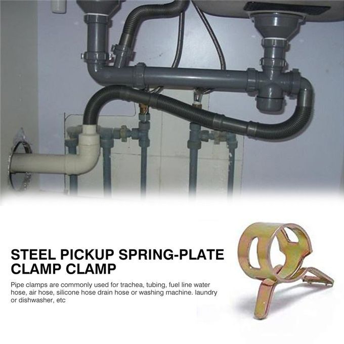 Steel Leather  Ir Lip Plate Type Hoop Hose     Lip Spring Tube   -black