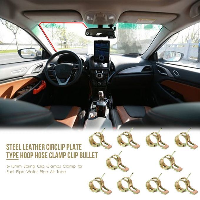 Steel Leather  Ir Lip Plate Type Hoop Hose     Lip Spring Tube   -black