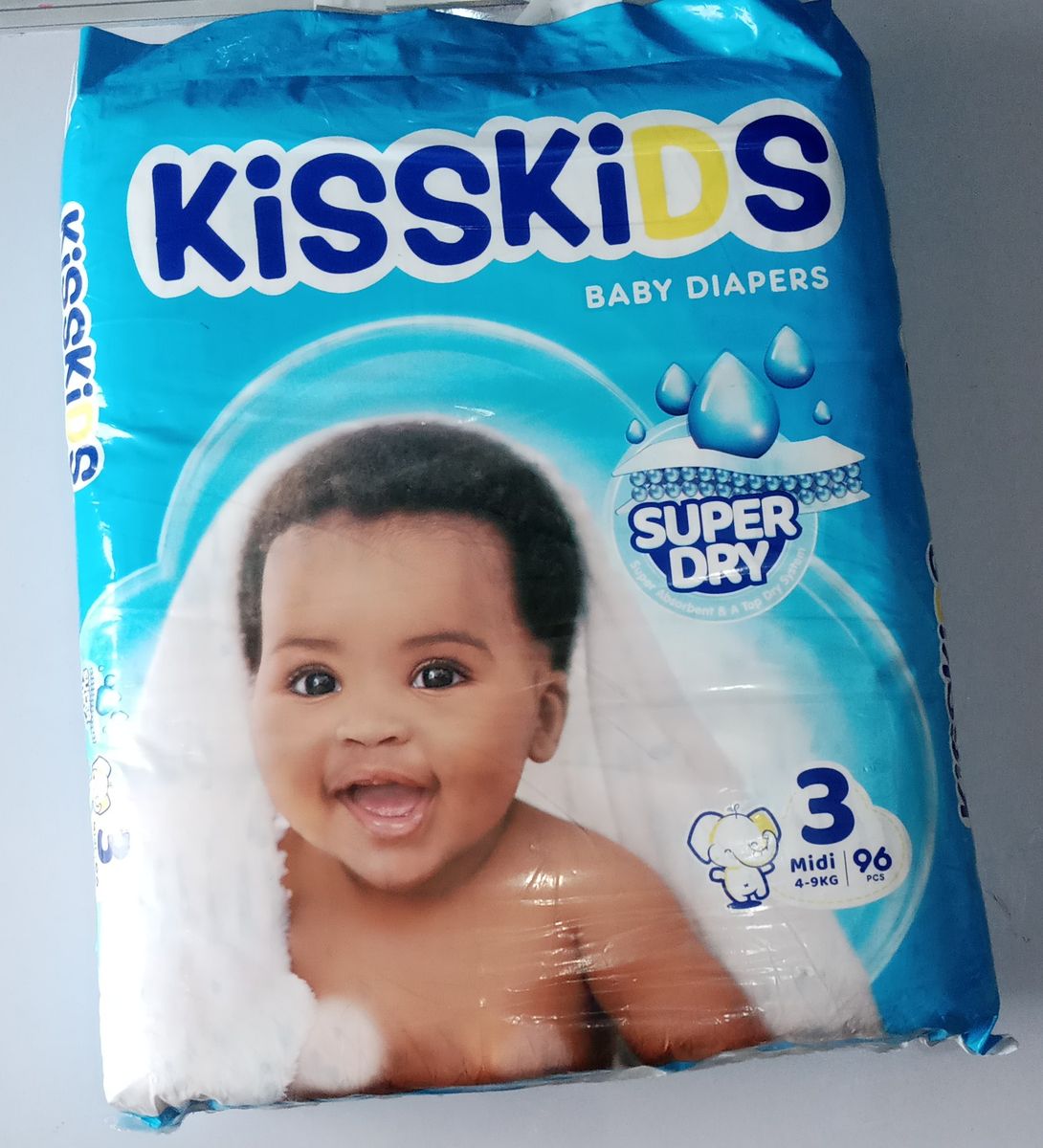 Kisskids Super Dry Diaper - Jumbo Size 3 (96 Count) 4 - 9kg (Midi)