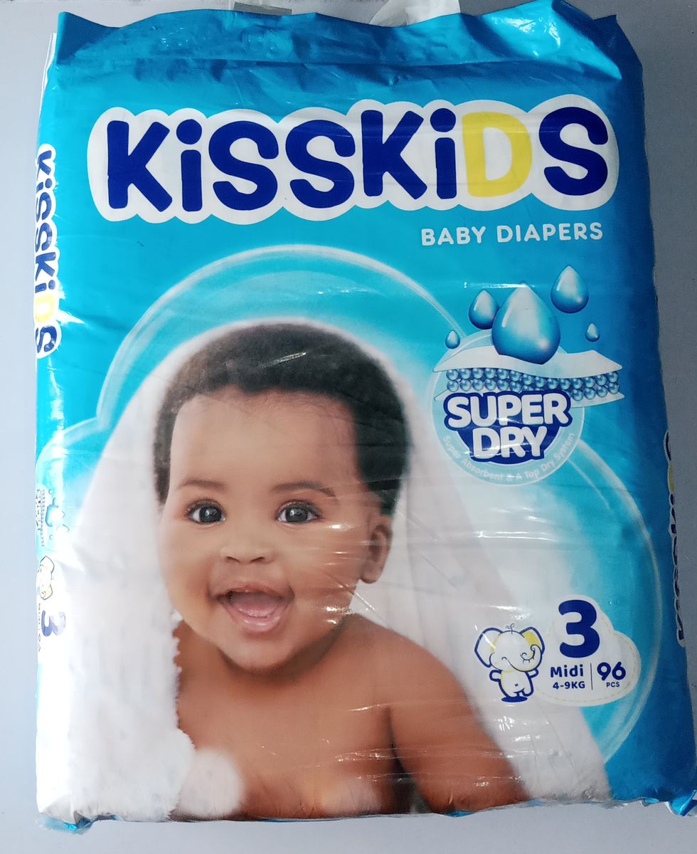 Kisskids Super Dry Diaper - Jumbo Size 3 (96 Count) 4 - 9kg (Midi)