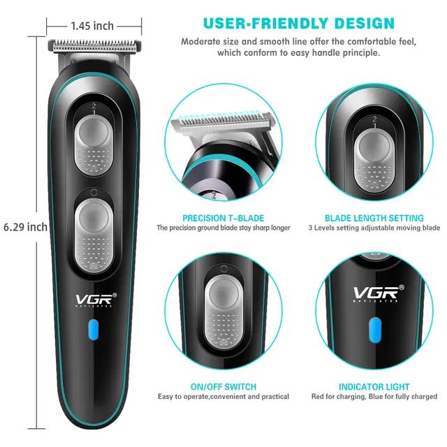 Professional Rechargeable Power Adjustable Hair Clipper